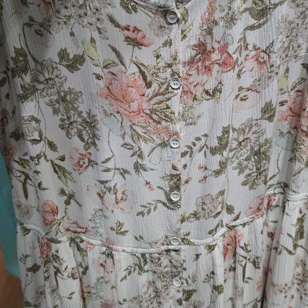 Frye Women's Summer Maxi Dress Floral Pattern Fully Lined Button Front EUC - Picture 5 of 7